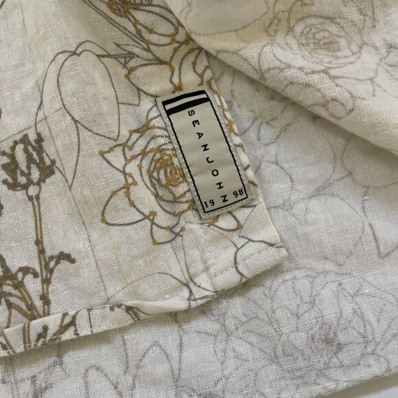 Vintage Sean John Linen Shirt Floral Casual Travel Beach Mens Button Down‎ 2XL - Picture 4 of 9